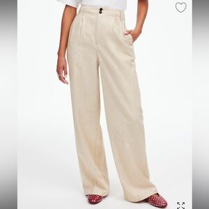 The Harlow Wide-Leg Pant in Herringbone Italian Fabric